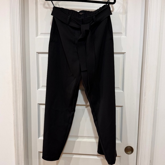 Quince Stretch Crepe Paperbag Pants, Black, Size 12 - Picture 6 of 13